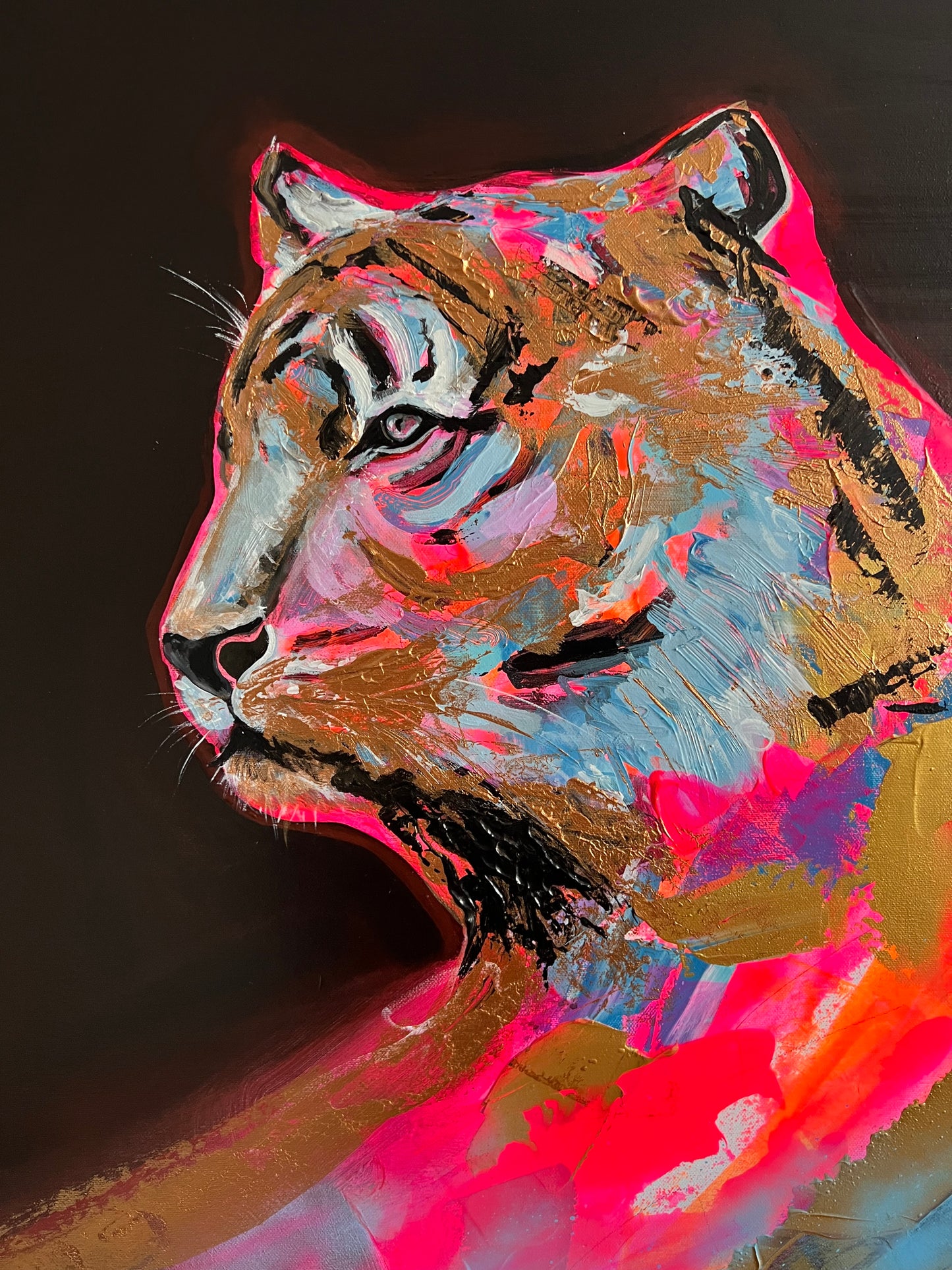 New Acrylic Tiger Painting 100x100 cm